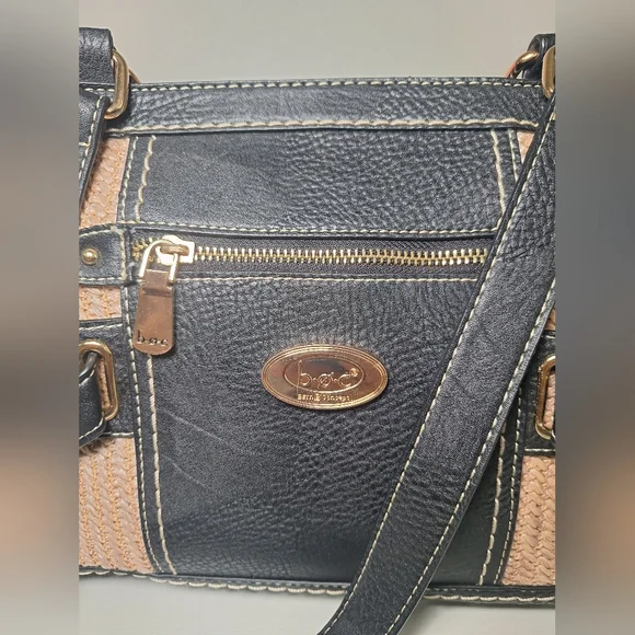 b.o.c. Black and Tan Shoulder Bag with Woven Design - Picture 7 of 10